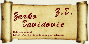 Žarko Davidović vizit kartica
